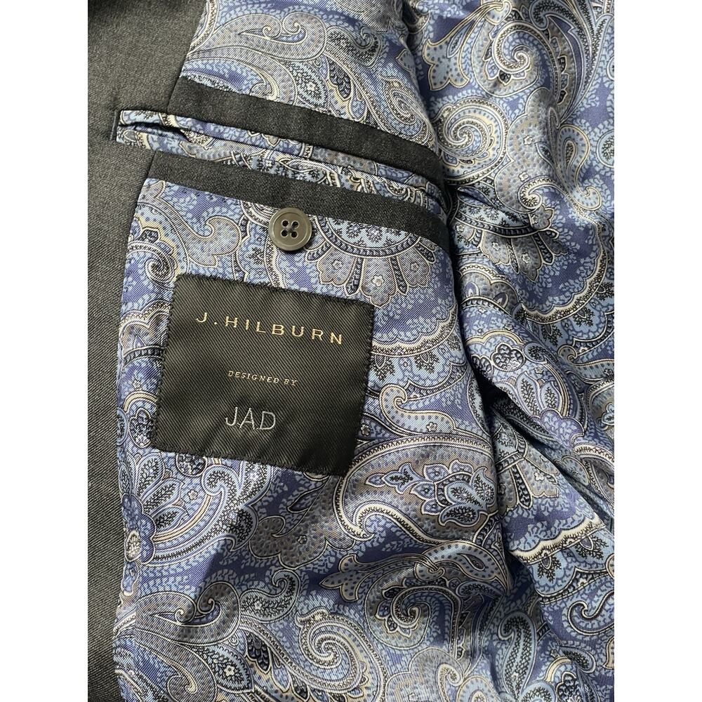 J. Hilburn Custom Tailored Suit Gray Wool Vitale Barberis 1663 40R - Picture 6 of 8